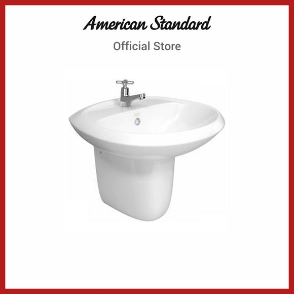 American Standard Winston Wall Hung Basin With Semi Pedestal Round Front Shape (0979/0741-WT-0)