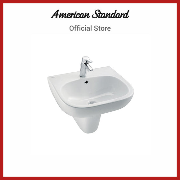 American Standard Active Wall Hung Basin With Semi Pedestal Round Front Shape (0955/0755-WT-0)