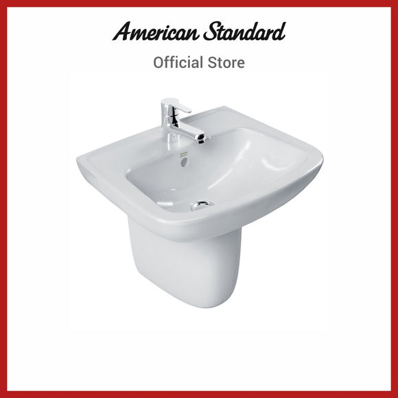 American Standard New Codie-S Square Wall Hung Basin With Semi Pedestal Square Front Shape (0948/0741-WT-0)