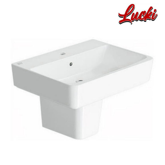 American Standard Acacia Evolution Wall Hung Basin With Semi Pedestal Square Front Shape (0507W-WT)