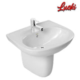 American Standard New Codie-R Round Wall   Hung Lavatory Basin With Semi Pedestal Round Front Shape (0947/0741-WT-0)