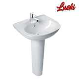 American Standard New Codie-R Round Wall Hung  Lavatory Basin With Full Pedestal Round Front Shape (0947/0742-WT-0)