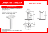 American Standard New Codie-R Round Wall Hung  Lavatory Basin With Full Pedestal Round Front Shape (0947/0742-WT-0)