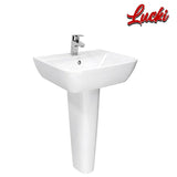 American Standard Cygnet Wall Hung Wash Basin With Full Pedestal Round Front Shape (1511/711-WT-0)