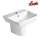 American Standard Cygnet Wall Hung Wash Basin With Semi Pedestal Round Front Shape (1511/F712-WT-0)