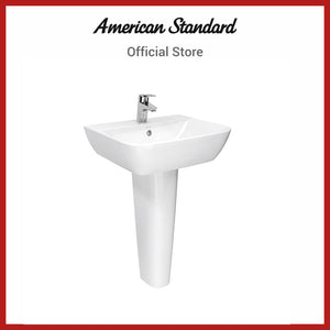 American Standard Cygnet Wall Hung Wash Basin With Full Pedestal Round Front Shape (1511/711-WT-0)