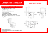 American Standard New Winplus-Two Piece Toilet (2697SCW-WT-0)