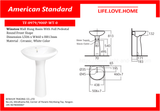 American Standard Winston Wall Hung Wash Basin With Full Pedestel (0979/900P-WT-0)
