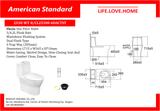 American Standard Flexio One Piece Toilet Slow Closing Comfort Clean Technology / Wash Down (2530-WT-0)