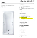 American Standard Tonca tub with waste & overflow (TF-7120-WT)