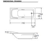 American Standard Tonca tub with waste & overflow (TF-7120-WT)