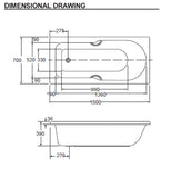 American Standard Studio tub with waste & overflow (TF-7140-WT)