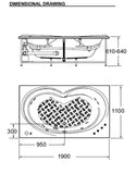 带空气浴缸的美国标准萨沃纳漩涡浴缸 (7282-WT)
