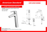 American Standard Cygnet Extended Basin Mixer with Pop-up Drain Hot and Cold (A-0303-110)