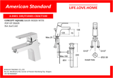 American Standard Concept Square Basin Mixer with Pop Up Drain Hot and Cold (A-0401-100)