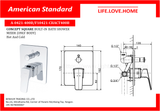 American Standard Concept Square Concealed Bath and Shower Mixer without Shower Head (A-0421-400B)