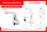 Pop-up Drain Hot and Cold ပါသော American Standard La Vita Basin Mixer (A-0501-100)