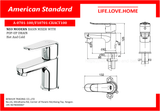 Pop-up Drain Hot and Cold ပါသော American Standard Neo Modern Basin Mixer (A-0701-100)