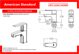 American Standard Neo Modern Basin Mono Faucet Cold Only (A-0706-10)