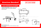 American Standard ACACIA Evolution Express Bath and  Shower Mixer with Hand Shower Hot and Cold (A-1311-200)