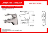 American Standard Saga Basin Mono Faucet Cold Only (A-1501-10)