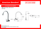 American Standard ARR Single Wall Kitchen Sink Mono Cold Only (A-7115J)