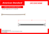 Faucet အတွက် American Standard Flexible Hose 1/2" 14 Inch DIY (A-800.14-DIY)