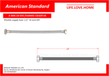 American Standard Flexible Hose for Faucet 1/2" 18 Inch DIY (A-800.18 DIY)