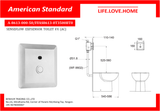 American Standard Senseflow Conncealed Toilet Flush Sensor Flush Valve (AC) (A-8613-000-50)