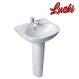American Standard Neo Modern Wall Hung Wash Basin With Full Pedestel (0953/711-WT-0)