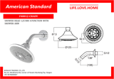 American Standard Shower Head 125 mm 4-function with Shower Arm (F40012-CHADY)