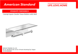 American Standard Concept Square Double Tissue Holder &amp; Shelf (FFAS0499-908500BC0)