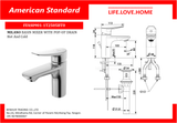 American Standard Milano Basin Mixer with Pop-up Drain Hot and Cold (FFAS0901-1T2501BT0)