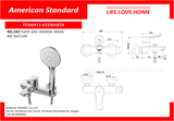 American Standard Milano-Bathtub Mixer Tap & Hand Shower Hot and Cold (FFAS0911-6T2501BT0)