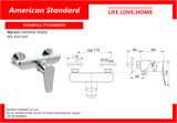 လက်ရေချိုးခန်းအစုံပါသော American Standard Milano Shower Mixer (FFAS0912-7T2500BT0)