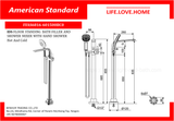 American Standard IDS Floor Standing Bath and Shower Mixer with Hand Shower Hot and Cold (FFAS-6816-601500BC0)