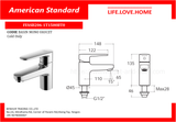 American Standard Codie Basin Mono Faucet Cold Only (FFASB206-1T1500BT0)