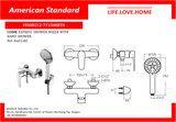 American Standard Codie Exposed Shower Mixer With Hand Shower (FFASB212-701500BF0)