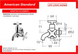 American Standard Winston X-Handle 2 Way Mono Faucet (FFAST703-6T1500BT0)