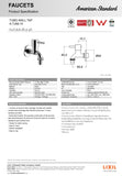 American Standard Tubo နံရံတွင်တပ်ဆင်ထားသော basin mono (A-TJ69-10)