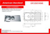 American Standard Kitchen Sink Bowl with Waste and Overflow (FFASX171-5D2B00BF5)