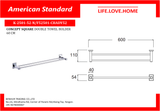 American Standard Concept Square Double Towel Bar (K-2501-52-N)