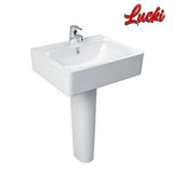 American Standard Concept Cube Wall Hung Wash Basin With Full Pedestel (0550/0742-WT-0)