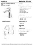 American Standard Signature Single Hole Basin Mixer with Pop-up Drain (FFAS1701-1015L0BC0)