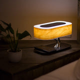 Wooden Lamp with Bluetooth Speaker & Wireless Phone Charger