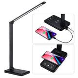 LED Desk Lamp with 5 Lighting Modes, Fast Wireless Charging, & USB Port