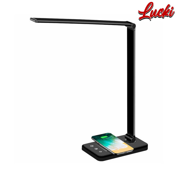 LED Desk Lamp with 5 Lighting Modes, Fast Wireless Charging, & USB Port
