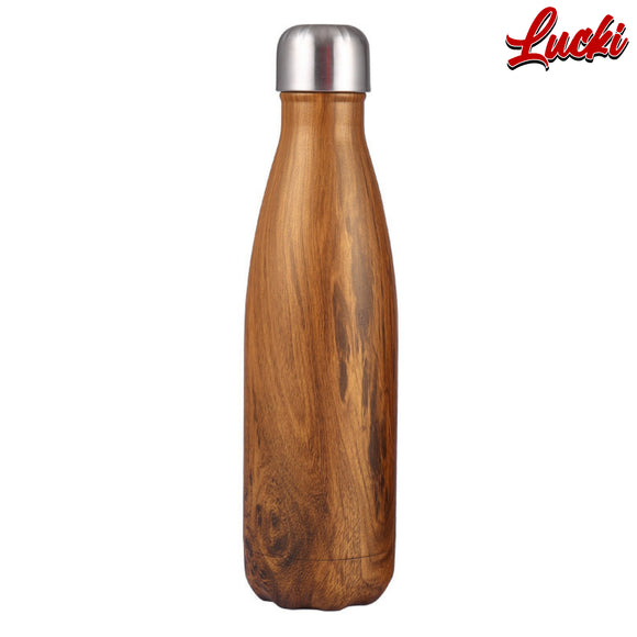 Wood Texture Vacuum Thermos Bottle